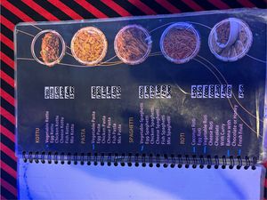 In blu vegan dishess  at S.L.K.afé in Sigiriya