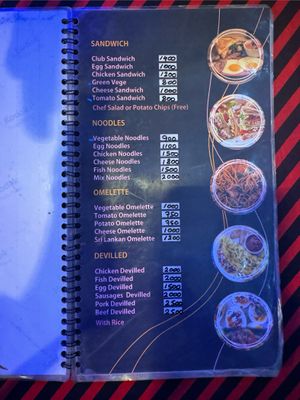 In blu vegan dishess  at S.L.K.afé in Sigiriya