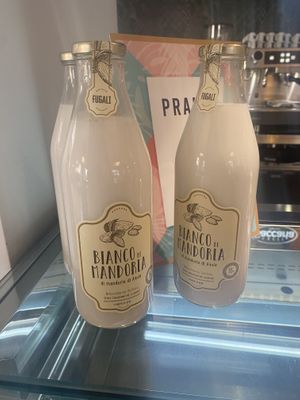 Fresh and homemade almond milk   at Amunì - Caffè e Sapori di Sicilia in Pescara