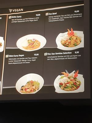 Vegan menue at Asia Dragon in Aschaffenburg