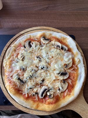 Mushroom Pizza with Vegan Cheese  at Matteo's in Hartlepool