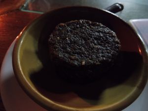 Dessert: "raw apple raisin cookie". Sunflower seeds, apple, raisins, flax, cinnamon. at Radiance Restaurant in Koh Samui