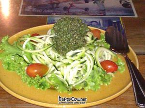 raw pesto pasta at Radiance Restaurant in Koh Samui