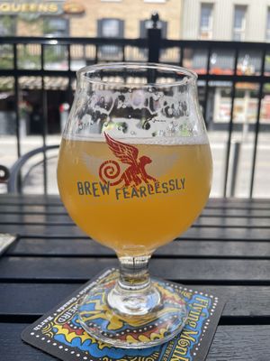 I didn’t take any pics of the food. But here’s a beer pic    at Flying Monkeys Craft Brewery in Barrie