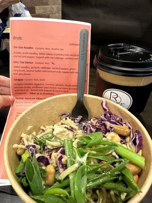 Dan Dan Noodles, flavorful and tasty! Gluten free/high protein noodles  at Roots 2 Rise in Larchmont