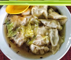 Best ever wan ton soup, highly recommend at Straight 8 Veggie Cafe in Kuching