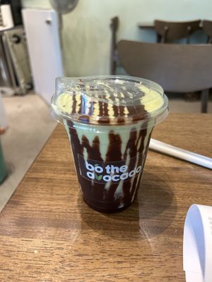 Dark chocolate avocado smoothie with almond milk  at Bo The Avocado in Kuala Lumpur