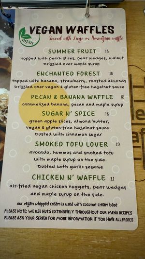 Ⓥ options   at WaffleLand Cafe in Vancouver