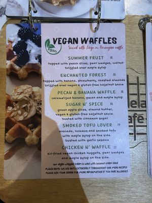 Vegan Waffles  at WaffleLand Cafe in Vancouver
