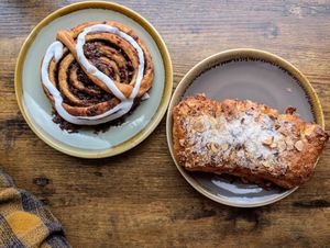 Vegan cinnamon swirl and hazelnut crown at Kringle Hillsborough in Sheffield
