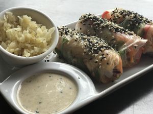 Raw spring rolls at Health Oasis Resort in Koh Samui