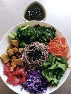 Healthy Asian Soba Bowl at Health Oasis Resort in Koh Samui