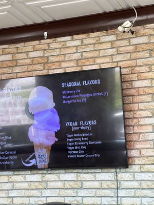 Vegan menu  at Bliss Small Batch Creamery in Snohomish