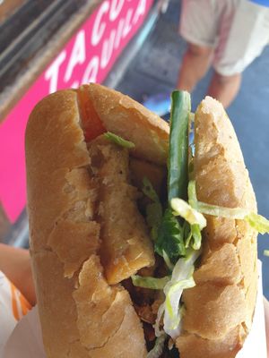 Lemongrass tofu banh mi: delish! love the mayo and the other savoury sauce, really nice subtle lemongrass flavour at Viet Rose Cafe in Fitzroy