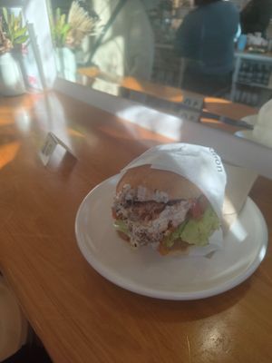 Peanut butter kimchi and picklenaise 🥪 at Frances Nation Cafe in Christchurch