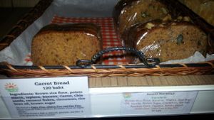vegan carrot and banana bread at Sunshine Market in Bangkok