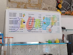 Prices at Slurp Gelateria in Sanremo