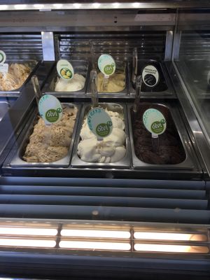 Olive oil vegan icecream  at Slurp Gelateria in Sanremo