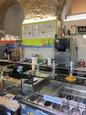 Inside  at Slurp Gelateria in Sanremo