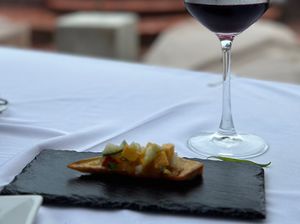 Vegan amuse-bouche offered by the Chef. Amazing !  at The Pavillion at Caille Blanc in Soufriere
