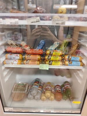 Spreads and sausages at Bio Domov in Prague