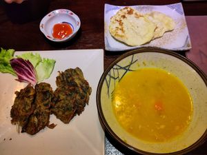 Sorry we started eating before taking the photo! at Yen Vegetarian Tasty in Hanoi