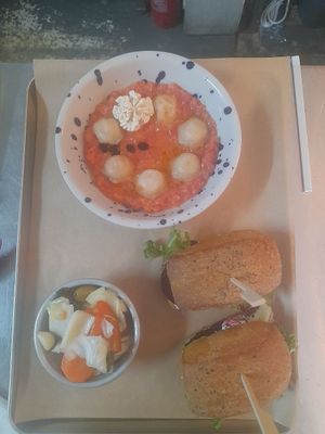 "Cheese" dumplings and a beet sandwich at Meshigane in Zikhron Yaakov