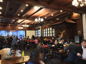 Lingyin Temple is very busy with pilgrims and visitors, so the large restaurant gets full. Price is very reasonable. at Lingyin Temple Vegetarian Noodles in Hangzhou