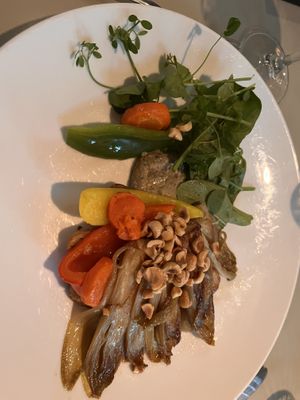 Caramalized witlof. It tasted much better than it looks here on the photo   at Zebedeus in The Hague