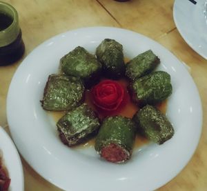 Stuffed peppers at Tiandi Vegetarian in Nanjing