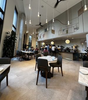 The indoor dining space is gorgeous    at Meli Wine & Mezze in Washington