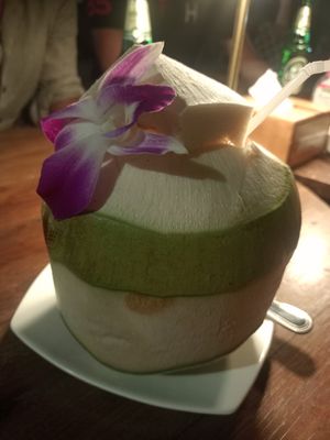 Fresh coconut at Madame Musur in Bangkok