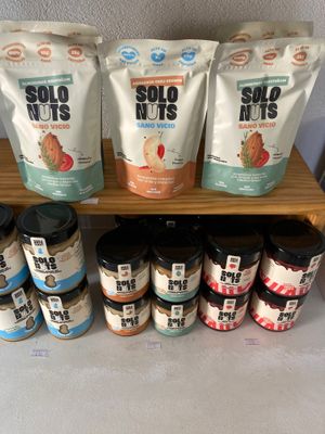 Vegan nut butters and different cashew flavors at PASTORA - Café & Bottle Shop in Madrid