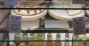 Some of the vegan cakes   at Ciacho Bez Cukru in Krakow