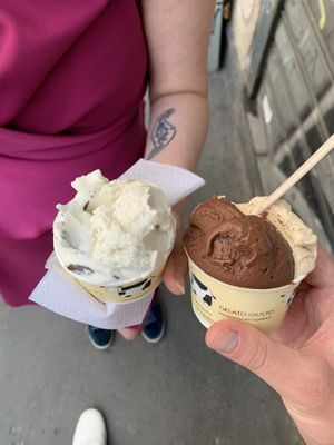 Hazelnut and some other sorts  at Gelato Giusto in Milan