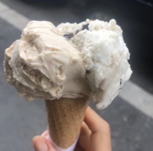 Hazelnut- Banana with nuts e chocolate  at Gelato Giusto in Milan