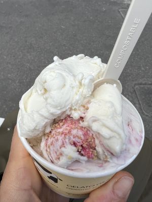 Basilico e Vaniglia ribes e crumble  at Gelato Giusto in Milan