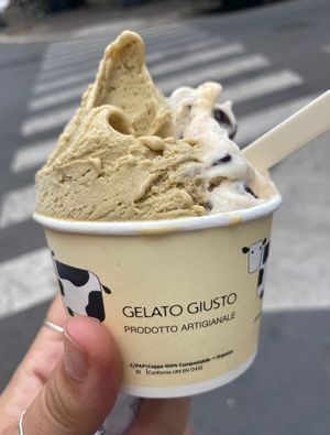 Medium cup, 2 flavours  at Gelato Giusto in Milan