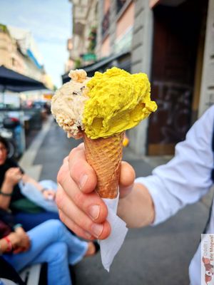 Cornetto Lemon pistachio at Gelato Giusto in Milan