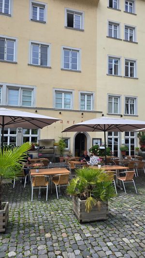 front and outdoor seating  at Thai House in Lindau