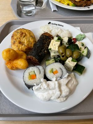 Selection from buffet  at Loving Bistro in Prague