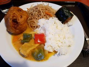 I paid less than 4€ for this (especially loved the garlicky noodles) at Loving Bistro in Prague