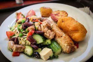 selection from the buffet at Loving Bistro in Prague