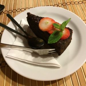 chocolate beetroot cake at LoVeg in Prague