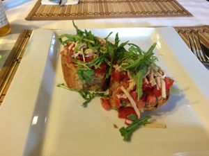 bruschetta  at LoVeg in Prague