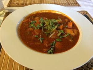 potato goulash  at LoVeg in Prague