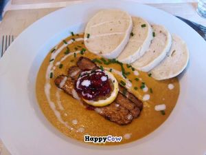 Tempeh Sirloin! One of my top 10 eats. at LoVeg in Prague