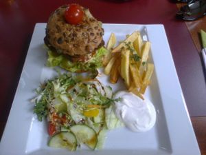 Vegan burger at loVeg at LoVeg in Prague