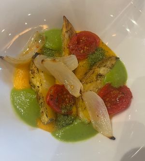 Main course-bean paste & potatoes  at Tenuta Torciano in Florence