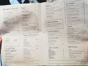 Menu at Le Pain Quotidien in Charleroi
